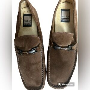 NATHA STUDIO LOAFERS Shoes Brown Suede Slip on Size 11R